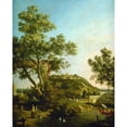 thumbnail image 3 of Canaletto 15x18 Black Modern Framed Museum Art Print Titled - English Landscape Capriccio with a Palace (C. 1754), 3 of 5