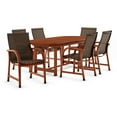thumbnail image 3 of Bahamas 7-Piece Extendable Oval Patio Dining Set, Eucalyptus Wood, Ideal for Outdoors and Indoors, Brown, 3 of 19