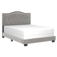 thumbnail image 1 of Modern Velvet Upholstered 60" Queen Bed in Light Grey, 1 of 7