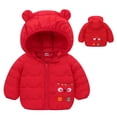 thumbnail image 2 of yocbz Boys Jackets Girls Winter Coats with Hood Toddler Girls' Outerwear Long Puffer Fleece Lined Warm Jackets for Kids Red,Size for 18-24 Months, 2 of 9