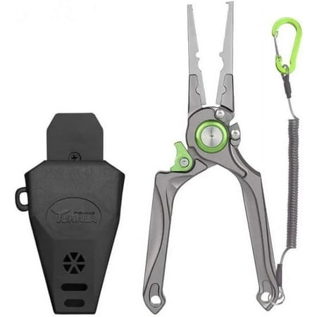 Tunala Fishing Multitool Fishing Pliers Hook Remover Fishing Gear Split Ring Line Cutter 8 Fishing Tool w/ Sheath Lanyard Multifunctional Tool for Fishing Camping