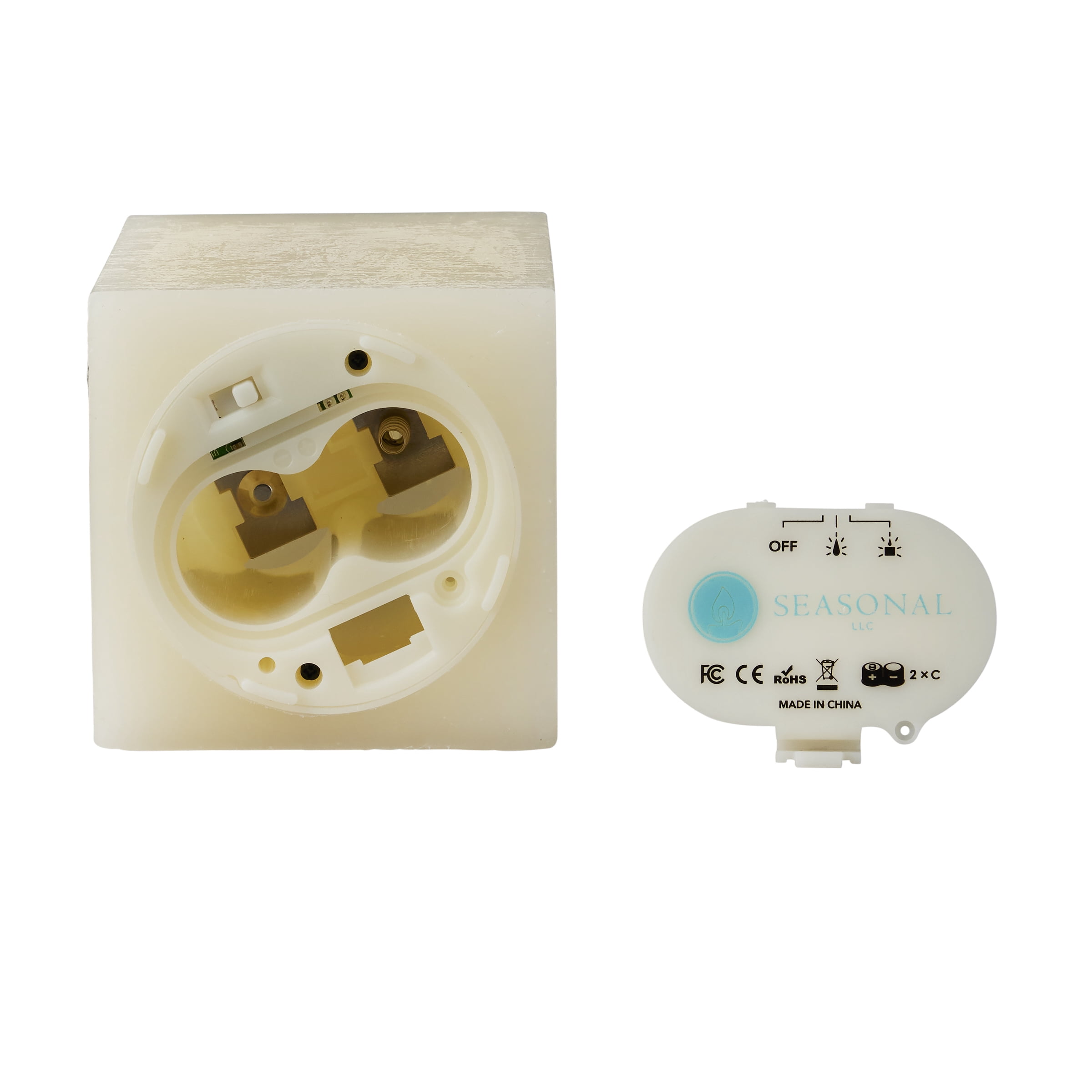 Classic Motion Flameless Square Candle 4x6 Ivory