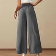 thumbnail image 5 of Fake Jeans for Women High Waisted Wide Leg Baggy Pants with Pockets Elastic Waist Strechy Drawstring Pull On Barrel Pants Light Blue, 5 of 7