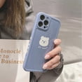 thumbnail image 4 of Compatible for iPhone 13 Pro Max Case Cute Painted Design White Luck Bear for Women Girls Fashion Slim Soft Flexible TPU Rubber for iPhone 13 Pro Max-Blue, 4 of 7