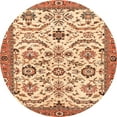 thumbnail image 1 of Ahgly Company Machine Washable Indoor Round Abstract Yellow Area Rugs, 4' Round, 1 of 7