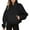 Black, variant on Women's Oversized Sweatshirt Long Sleeved Stand Collar Half Zipper & Pocket Pullover Sweater, Elegant Casual Athletic Top For Cold Weather,Size:M
