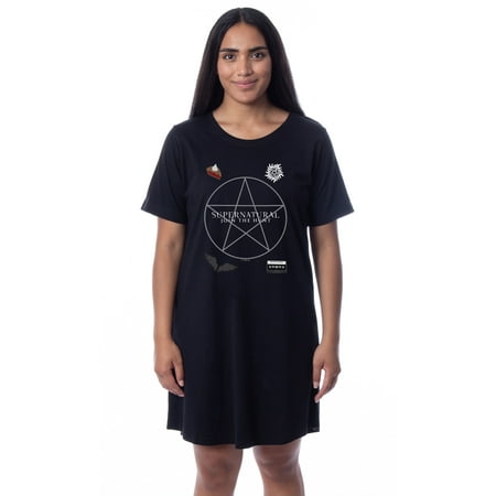 

Supernatural Womens Join The Hunt Pentagram Nightgown Sleep Pajama Shirt (M)