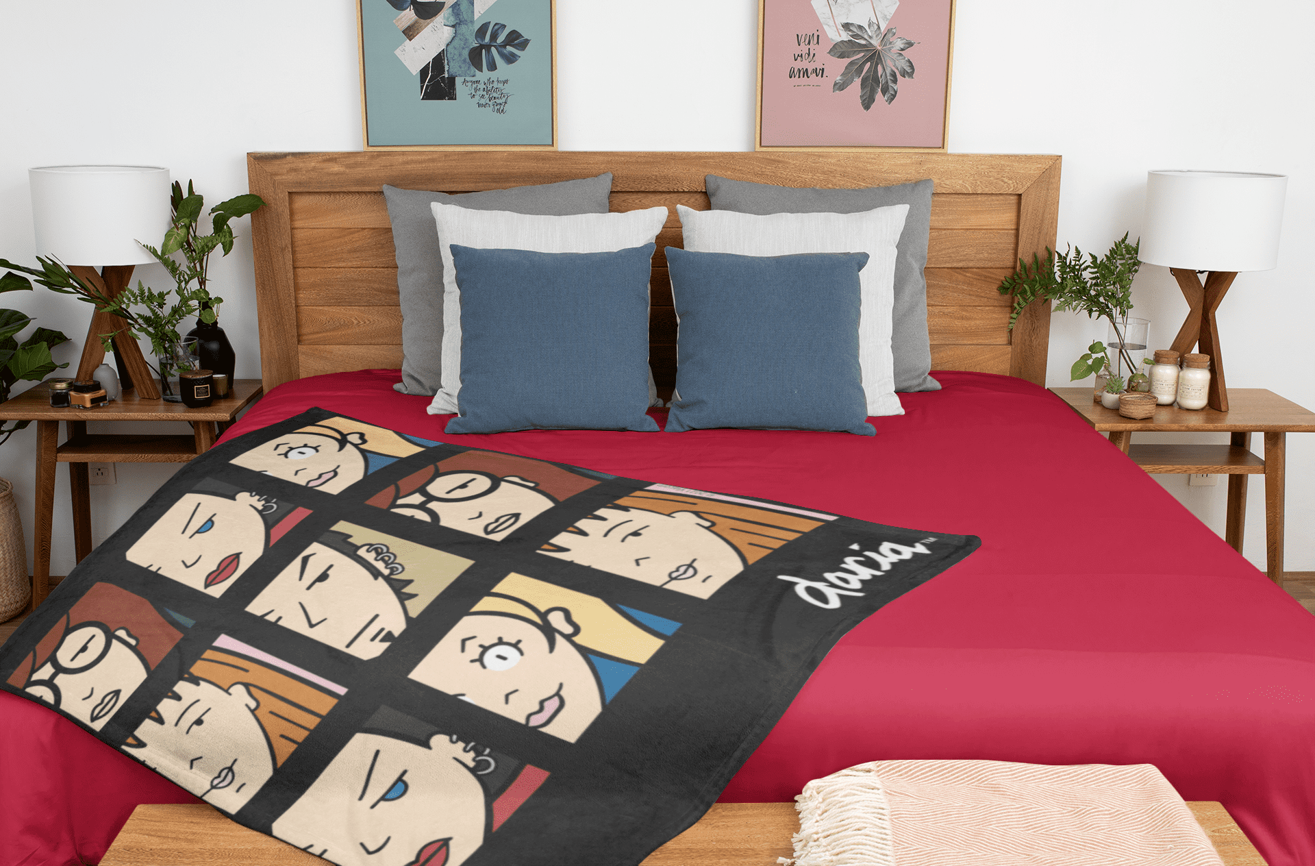 INTIMO Beavis And Butt-Head Plüschdecke – 127x152 Cm, 100% Polyester – Kuschelige Couch-Decke Mit Kult-Motiv