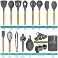 thumbnail image 3 of AGCAN 24 Pcs Silicone Cooking Utensils Set,  446℉ Heat Resistant Kitchen Utensils Turner, Tongs,Spatula,Spoon,Brush,Whisk, 3 of 14