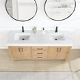 thumbnail image 5 of Leon 72" Double Vanity in Fir Wood Brown with Lightning White Composite & Mirror, 5 of 15