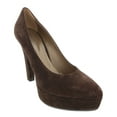 thumbnail image 2 of Daniela Fargion Brown Suede Platform Pump Heels-9.5 for Womens, 2 of 4