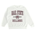 thumbnail image 4 of Women's Gameday Couture White Mississippi State Bulldogs Premium Fleece Drop Shoulder Oversized Pullover Sweatshirt, 4 of 4