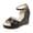 Black, variant on Wedges Heels for Women Peep Toe Glitter Splice Platform Sandals Ankle Strap High Heeled Antislip Pumps Dress Sheos Silver Size 6