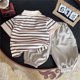 thumbnail image 4 of Odeerbi 0-6 Años Niños Niñas Verano Outfits Algodón Rayas Manga Corta Tops Cargo Pantalones Conjunto Dos Piezas, 4 of 9
