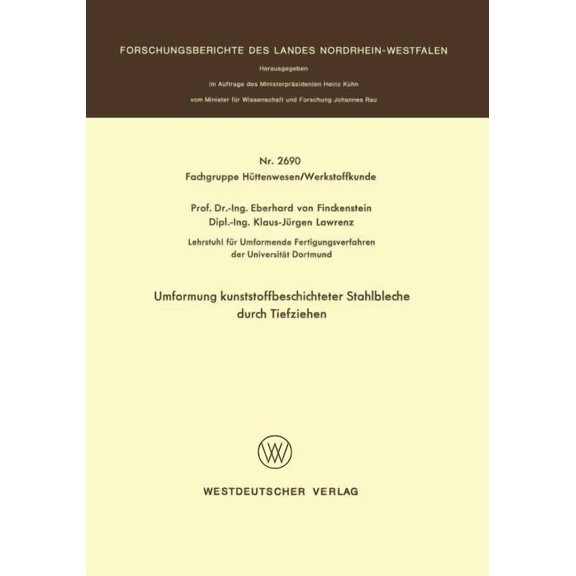 Umformung Kunststoffbeschichteter Stahlbleche Durch Tiefziehen, (Paperback)