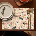 thumbnail image 4 of Pugs and Pioneer Flower Summer Placemats Table Placemats Set Of 6-Linen Kitchen Washable Placemats Table Mats 11.8"x17.7"Non-Slip Heat Resistant, 4 of 5