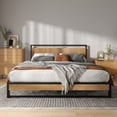 thumbnail image 2 of Bonsoir Metal Full Size Platform Bed Frame with Wood Headboard/Footboard, 2 of 9