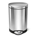 thumbnail image 2 of simplehuman 6 Liter / 1.6 Gallon Semi-Round Step Can, Brushed Stainless Steel, 2 of 6