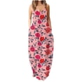 thumbnail image 4 of SMihono Robe Maxi Bohème d'Été pour Femmes Grande Taille Mode Féminine Col Rond Sans Manches Robe Imprimée de Plage, 4 of 7