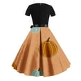 thumbnail image 3 of Fshaion Robe d'Été pour Femmes 2024 Grande Taille Halloween Décontractée Manches Courtes Col Rond Ceinturée Irrégulière Imprimée Robe Complète Liquidation Moins de 10!, 3 of 3