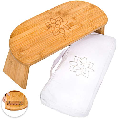 Bamboo Meditation Kneeling Bench Best Design Folding Legs Portable Ergonomic 