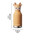 thumbnail image 4 of Multicolor Cute Animal Stainless Steel Water Bottle 480ml Double Straw Lid Leak Proof Vacuum Insulated Thermos for Kids Students School, 4 of 10