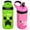 Creeper & Pig, variant on Zak Designs 2pc 16 oz Kids Water Bottle Plastic with Flip Straw Carry Handle, Minecraft Creeper & Pig