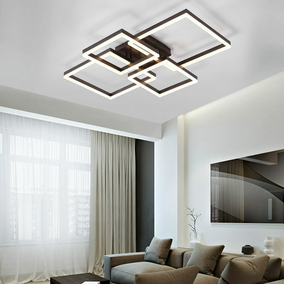 Miumaeov Dimmable LED Chandelier Square Ceiling Light Pendant Lamp Modern Indoor Lighting Fixture