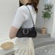 thumbnail image 4 of Bolso de hombro elegante para mujer Bolso de mano clásico retro resistente a los arañazos (negro), 4 of 5