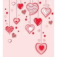 thumbnail image 3 of Love Duvet Cover Set, Contour Hearts Hanging on Strings Romantic Anniversary Celebration Happy Print, Decorative 3 Piece Bedding Set with 2 Pillow Shams, Queen Size, Rose Red Pink, by Ambesonne, 3 of 3