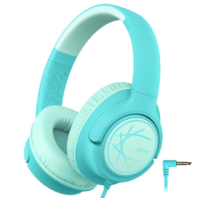 Auriculares iClever Kids con cable de 85 dBA, volumen seguro, color verde