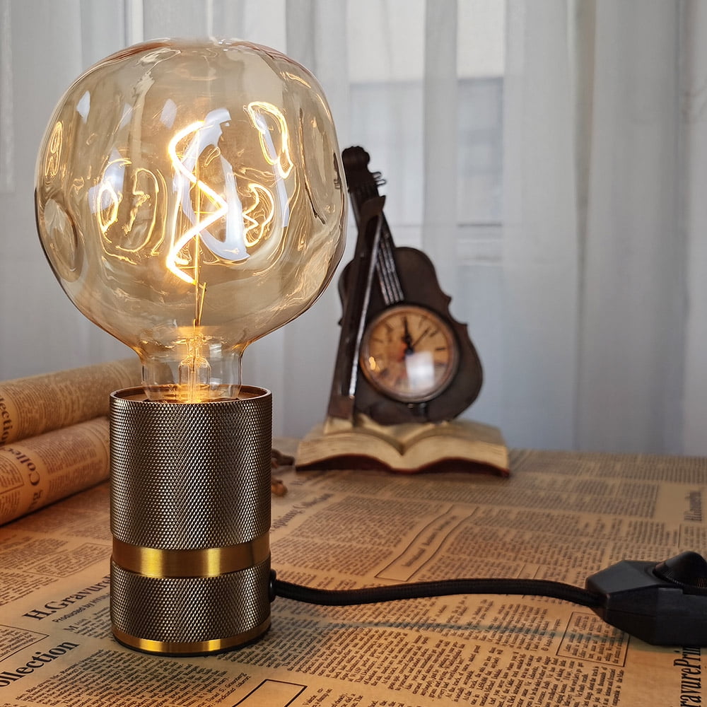 TIANFAN G40 Big Edsion Led Bulb Specail Shaped Stone Spiral Filament Light Bulb 4W Dimmable  E26 Decorative Light Bulbs