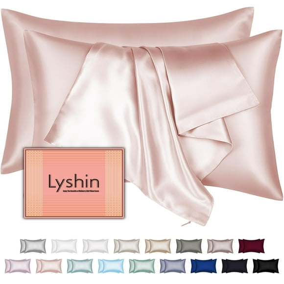 Fundas de almohada de seda LYSHIN Mulberry, paquete de 2, estándar, 50 x 66 cm
