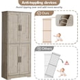 thumbnail image 6 of 70 Inch Tall Kitchen Pantry Cabinet, Freestanding Storage Cabinet with 4 Doors and Adjustable Shelves, Utility Hutch Cupboard for Dining Room, Bathroom, Living Room, 6 of 9