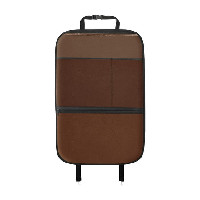 Almencla Tapis de Protection Arrière de Siège Auto Anti-Coup Anti-Saleté Imperméable Brun Grand