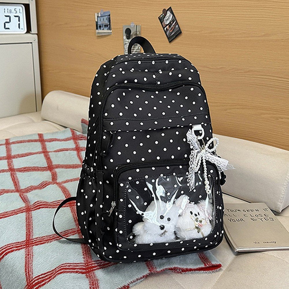 Slccxzc Polka Dots Ita Backpack, Pin Display Bag for Anime Events