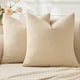 thumbnail image 4 of Fundas de Cojín Beige para Sofá de 20x20 Pulgada, Juego de 2 Fundas de Cojín Decorativas Suaves de Estilo Europeo, Estilo Rústico, para Sofá o Sala de Estar., 4 of 5