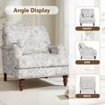 thumbnail image 6 of DREAMSIDEA High Back Floral Accent Chairs Set of 2 for Living Room, Upholstered Lounge Armchair with Lumbar Pillow Comfy Reading Sofa Chair, Rococo Light Gray, 6 of 6
