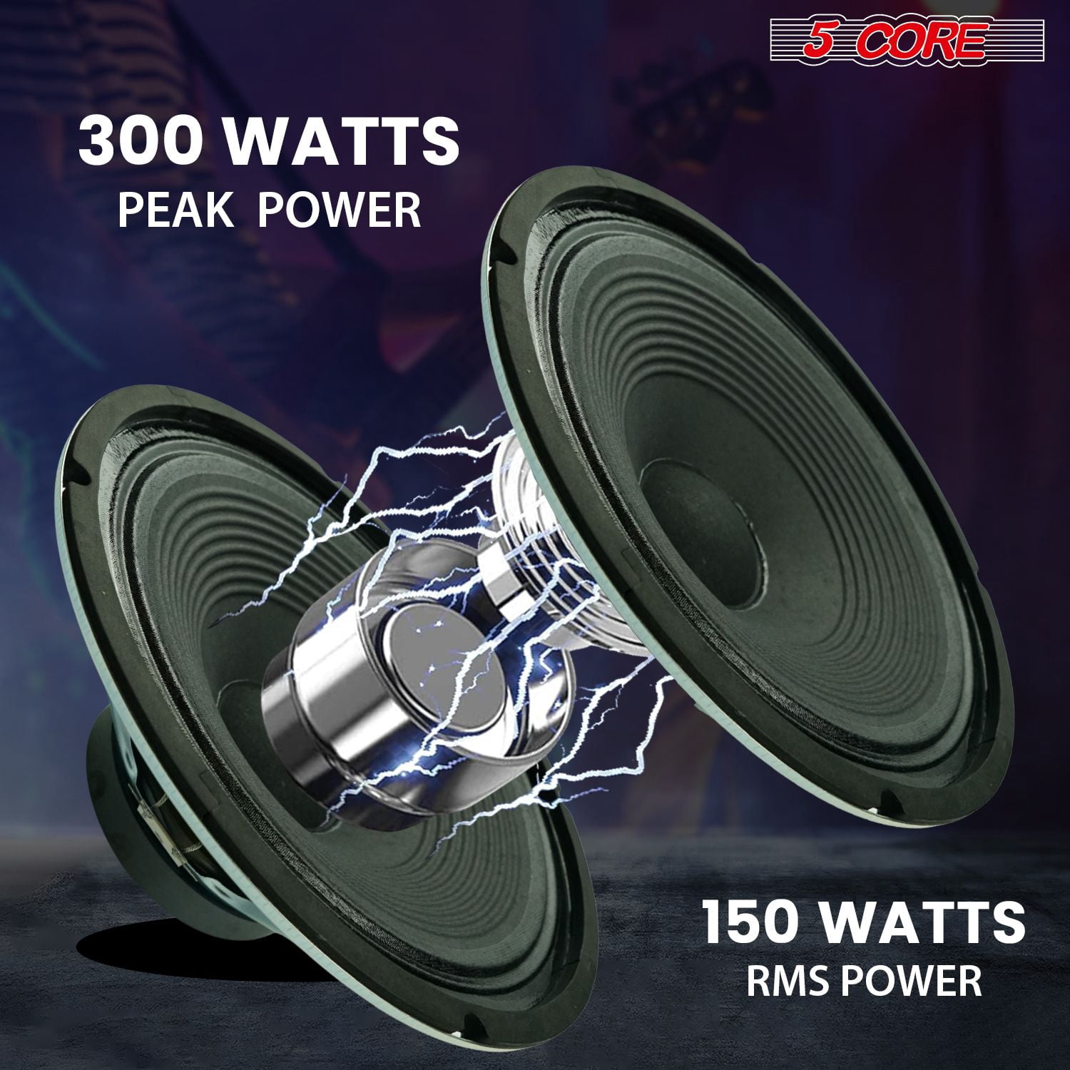 12 Inch Guitar Speaker 300W Peak Power, 8 Ohm / 16 Ohm Impedance, 40Oz Magnet, 2" Voice Coil, 89dB Sensitivity, 40Hz-3.5kHz Frequency Response, for Guitar Amplifier Cabinets, Combo Amps, and Replacem
