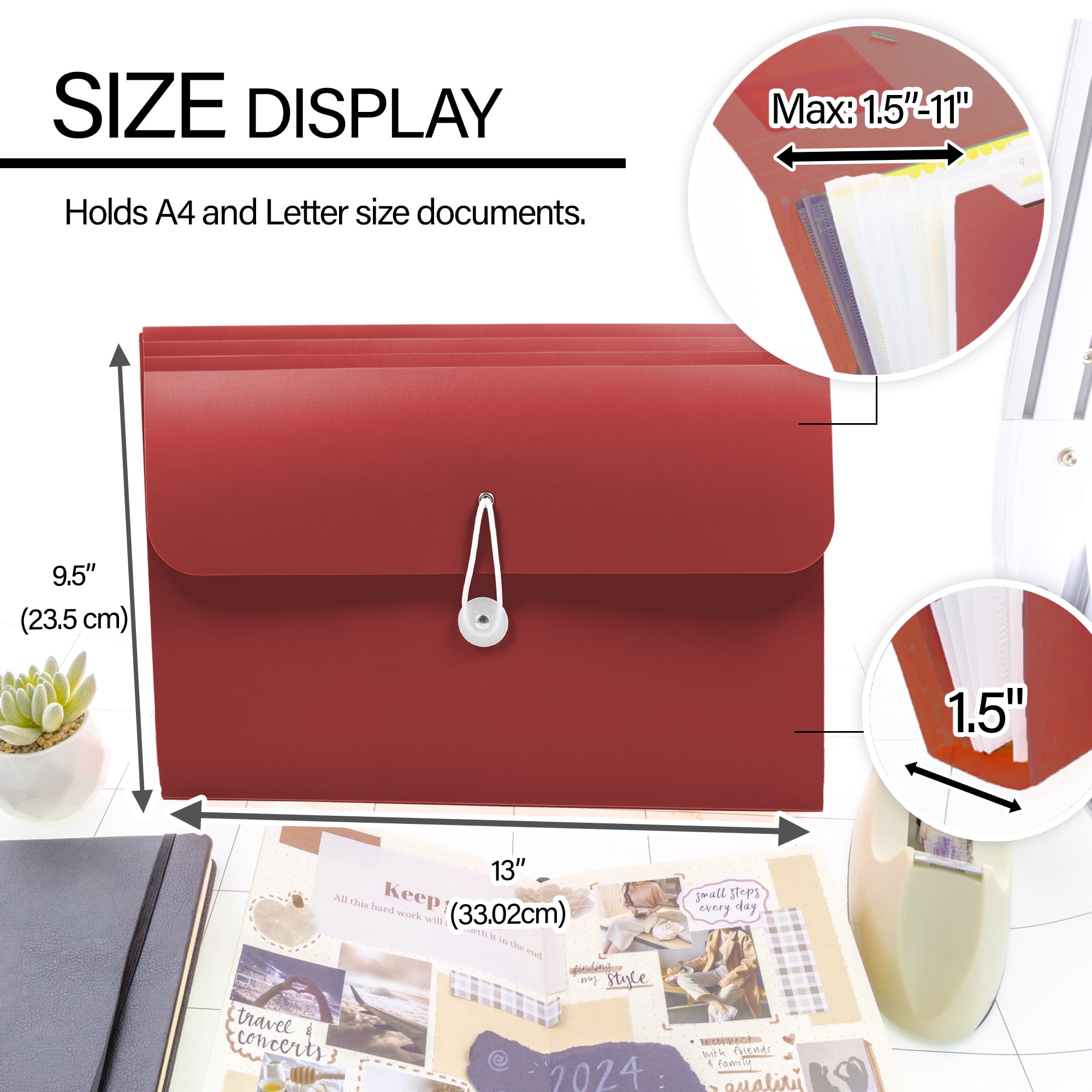 BAZIC Expanding File Folder 7 Pockets A-Z Monthly Tab, Document Envelopes 12-Pack