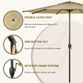 thumbnail image 5 of Abba Patio 9ft Oslo Outdoor Umbrella w/ Push Button Tilt & Crank, 8 Ribs, Brown, 5 of 8