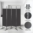 thumbnail image 4 of Karl home Room Divider, 4 Panel Folding Partition Privacy Screens, Portable Freestanding Polyester Wall Divider for Office,Room,Restaurant Separation, 65" W X 69" H (Black), 4 of 14