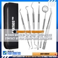 thumbnail image 3 of Dearhouse Dental Tools Stainless Steel Dental Pick Dental Floss Dental Hygiene Tool Set Tooth Scraper Plaque Tartar Remover Dental Tweezers Gum Floss for Personal Oral Care & Pet Use (6 Pack), 3 of 7