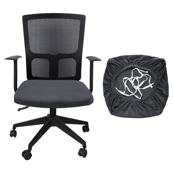 Office Chair Cover, Soft Computer Chair Seat Slipcover, L(45-48cm), Dark Gray