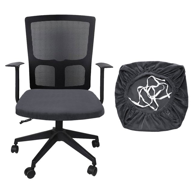 Funda de silla de oficina, funda suave para asiento de silla de computadora, L (45-48 cm), gris oscuro