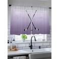 thumbnail image 5 of Sheer Curtains 45 inches Long, Ice Hockey Winter Sports Light Purple Gradients Light Filtering Sheer Window Curtains Rod Pocket Voile Drapes for Bedroom Living Room, 52"W x 45"L 2 Panels, 5 of 7