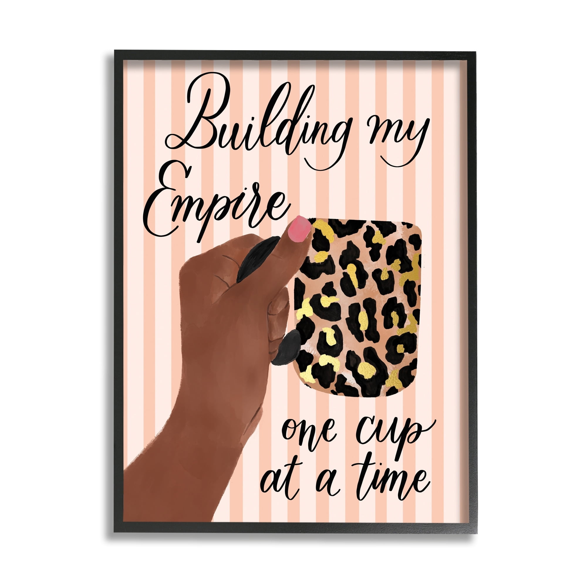 Stupell Industries Building My Empire Leopard Coffee Mug Motivational Phrase,24 x 30, Design by Hey Bre! Creative Studio