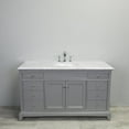 thumbnail image 3 of Eviva Elite Stamford 60" Gray Solid Wood Single Bathroom Vanity Set with Double OG white carrara Marble Top & White Undermount Porcelain Sink, 3 of 4