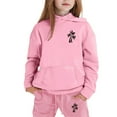 thumbnail image 3 of Girls Boys 2 Piece Tracksuit Athletic Sweatsuits Sets Hooded Sweatshirt and Jogger Sweatpants Clothing Casual Sets (Pink,4-5 Years), 3 of 3