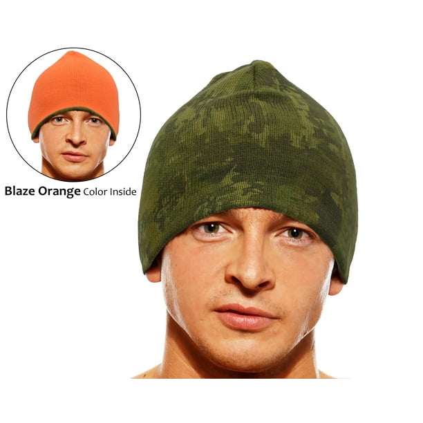 帽子 Green&Orange SOL Camo Reversible Beanie - 帽子